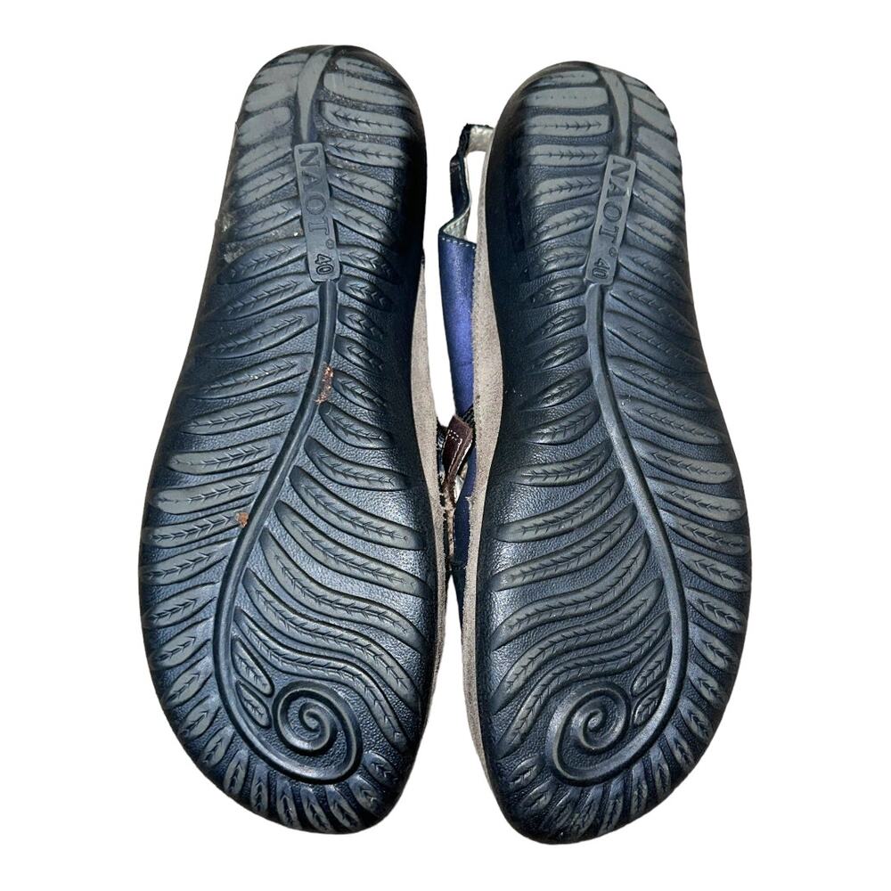 NAOT Rongo mary jane slingback sandals blue brown closed toe comfort shoe SZ 40 - Picture 5 of 9